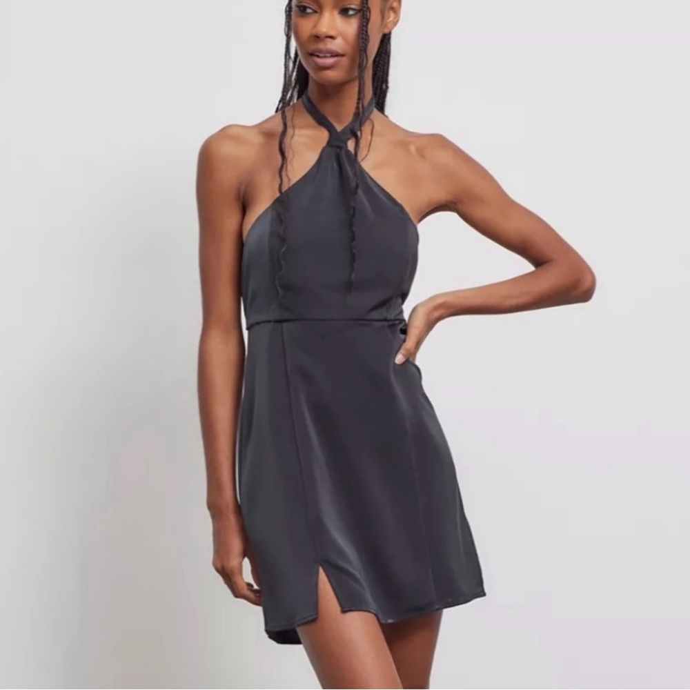 Charcoal gray Halter Dress
